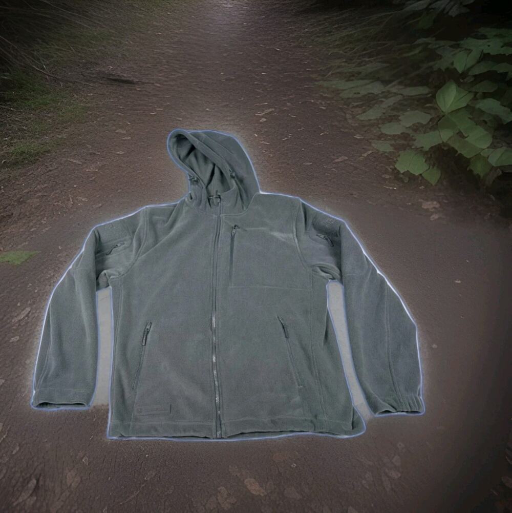 Bearskin 4.0 Tactical Hoodie Gray Full Zip Fleece Sweater Jacket Mens L